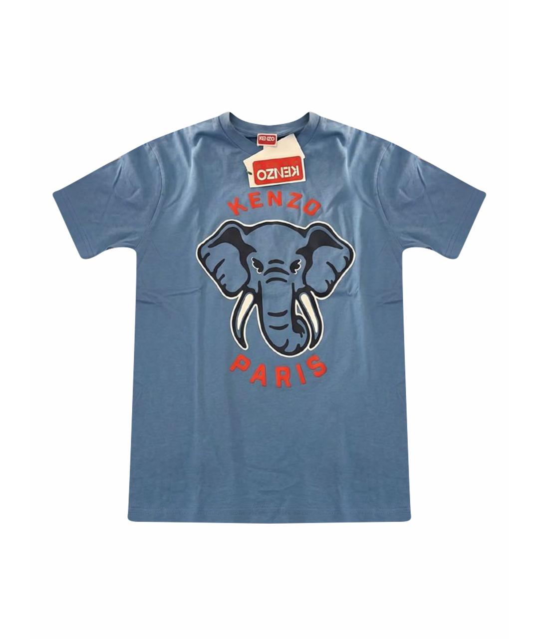 KENZO Голубая хлопковая футболка, фото 1