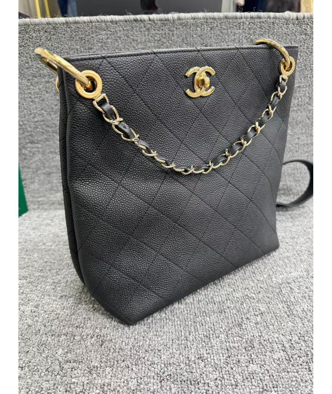 CHANEL Черная кожаная сумка через плечо, фото 5