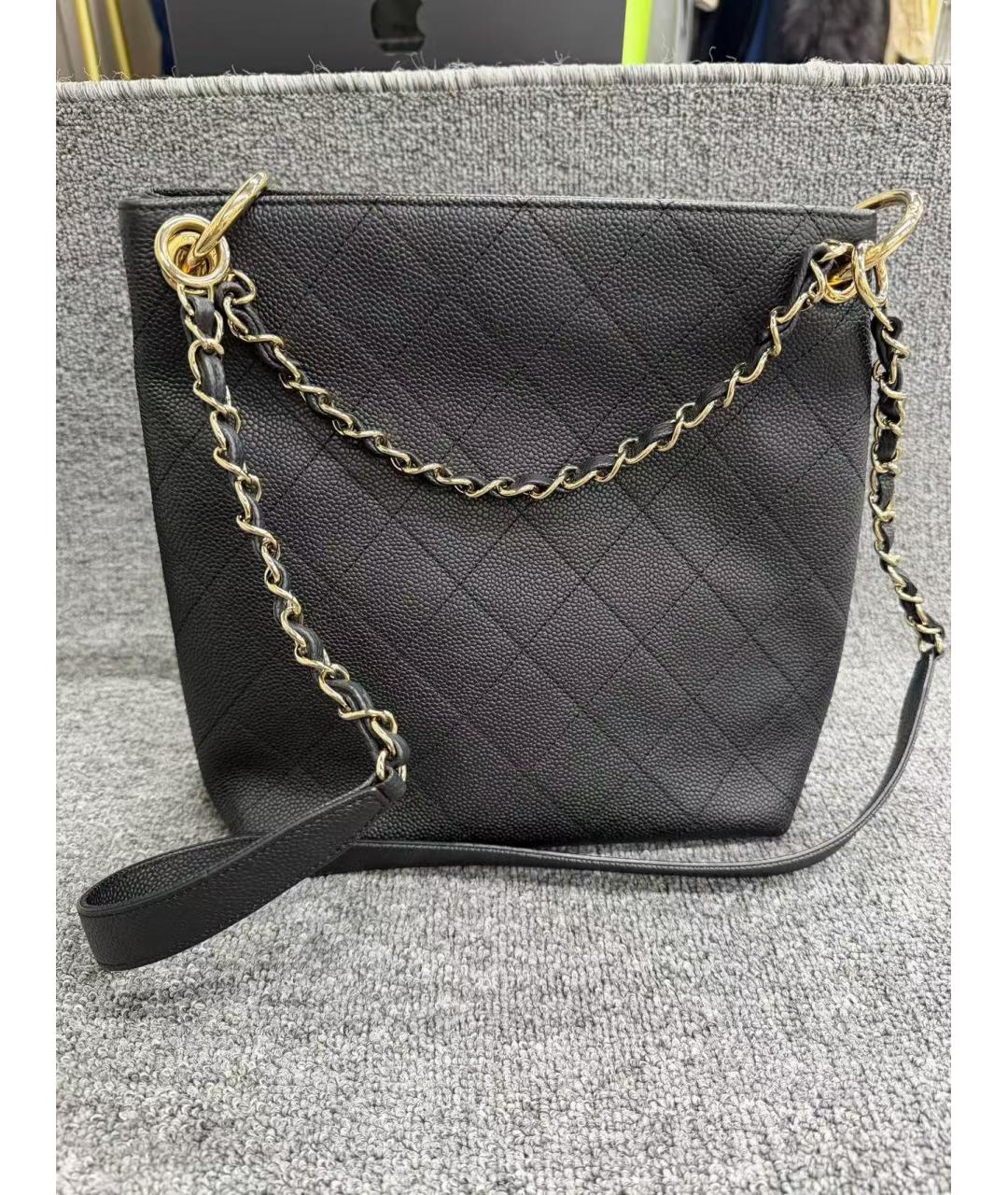 CHANEL Черная кожаная сумка через плечо, фото 4