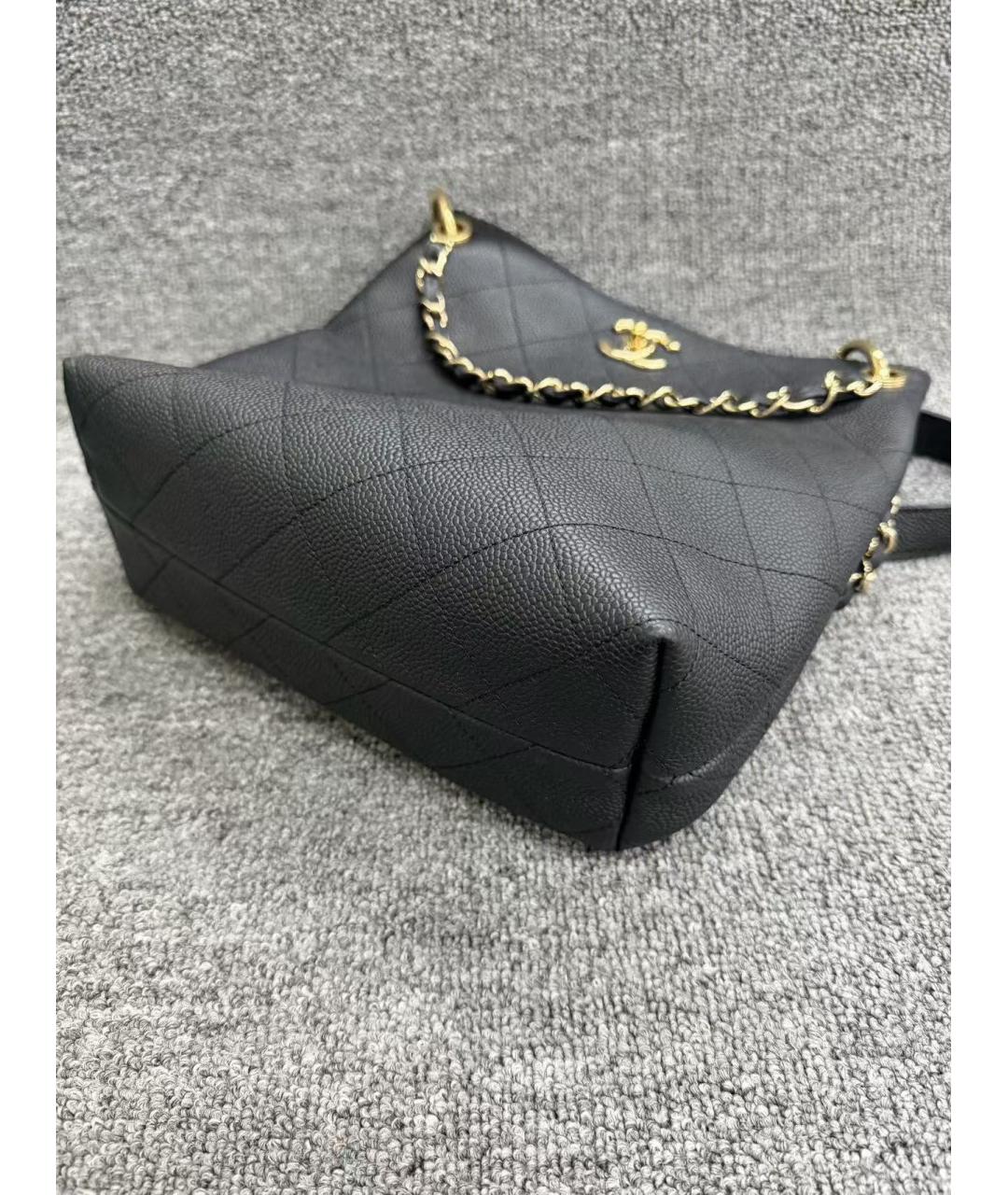 CHANEL Черная кожаная сумка через плечо, фото 6