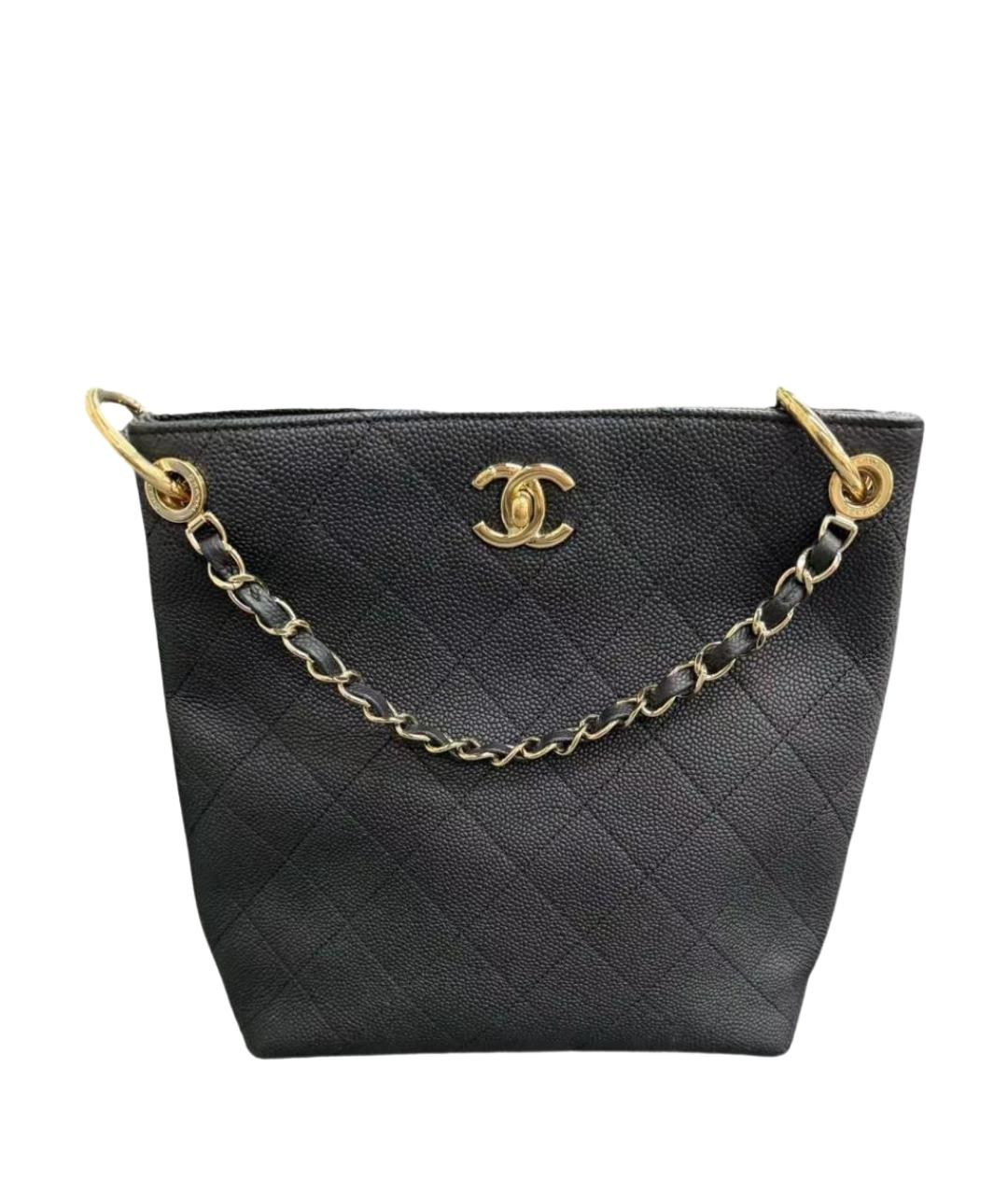CHANEL Черная кожаная сумка через плечо, фото 1
