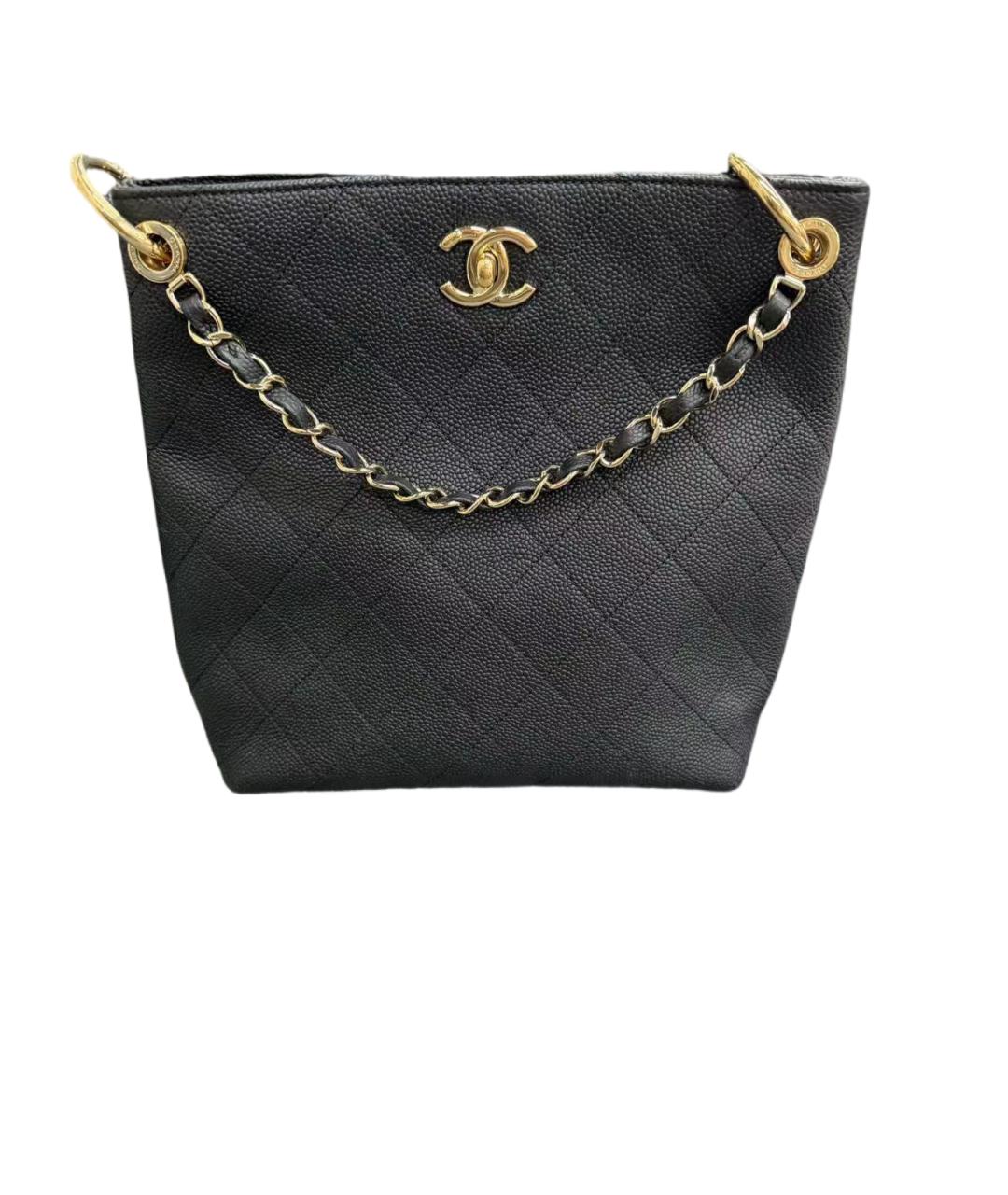 CHANEL Черная кожаная сумка через плечо, фото 7