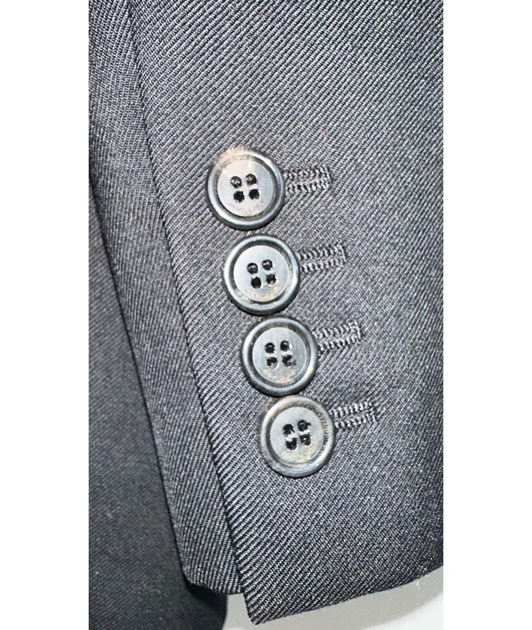 SAINT LAURENT Черный шерстяной жакет/пиджак, фото 5