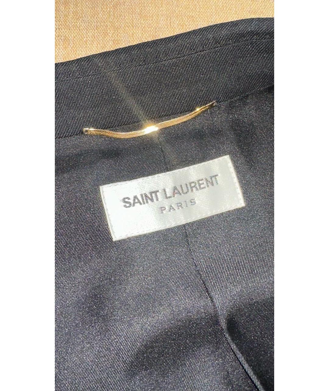 SAINT LAURENT Черный шерстяной жакет/пиджак, фото 6