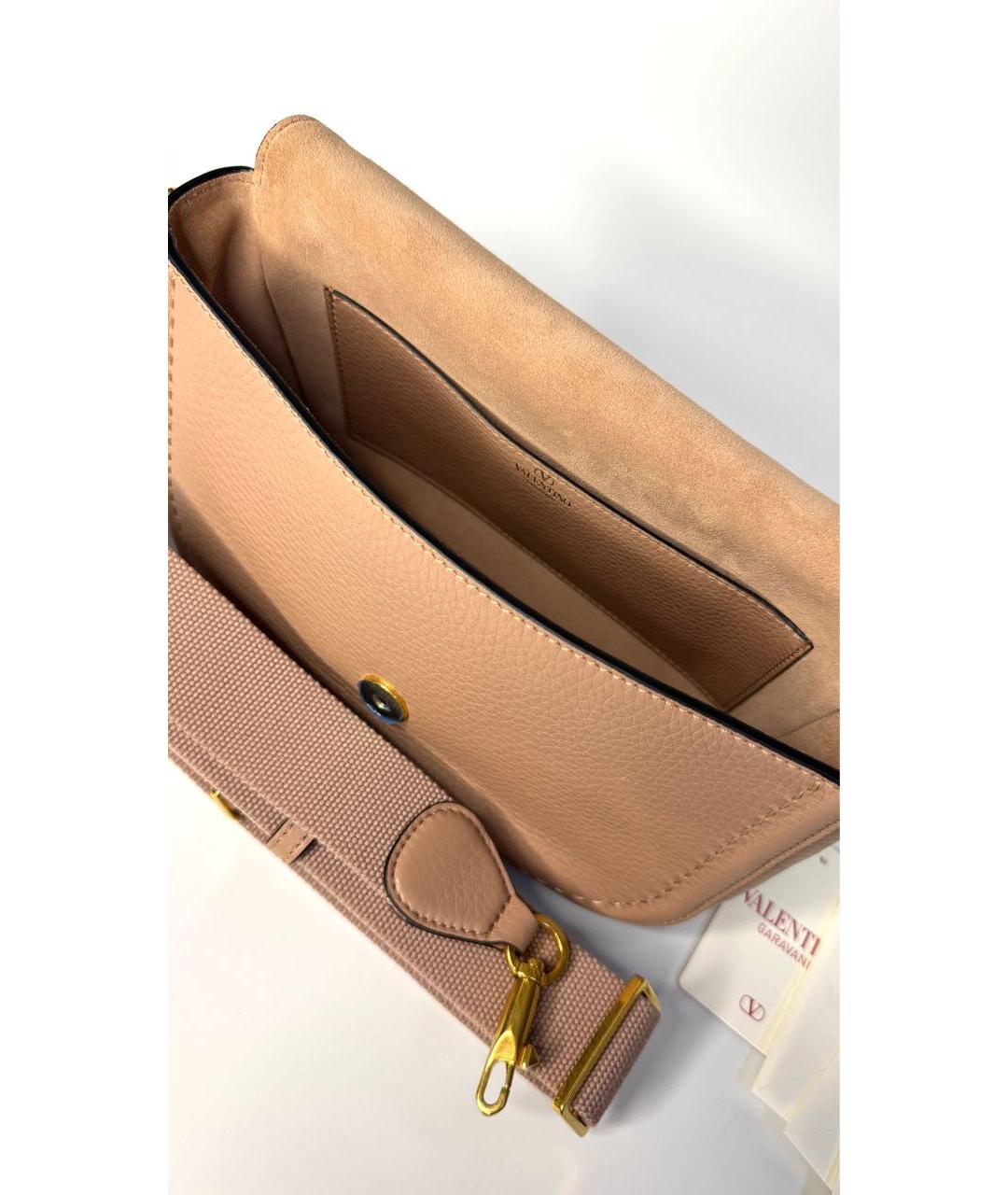 VALENTINO Розовая кожаная сумка через плечо, фото 4