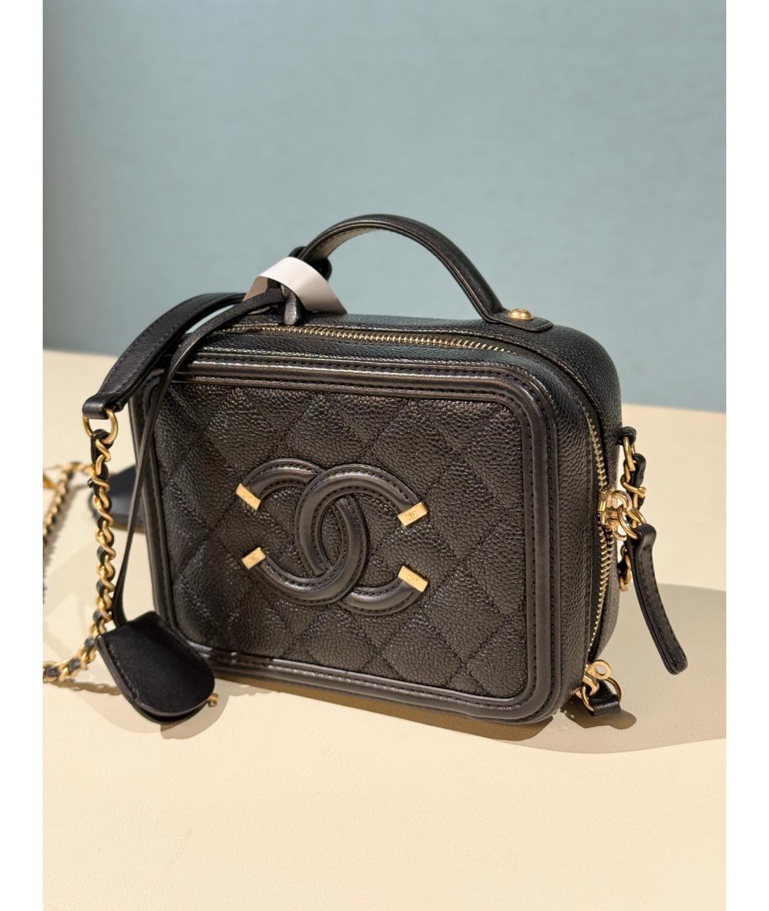 CHANEL Черная кожаная сумка через плечо, фото 2