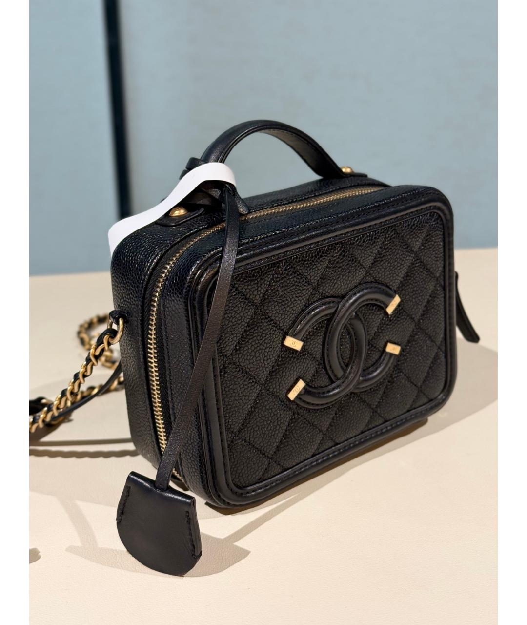 CHANEL Черная кожаная сумка через плечо, фото 3