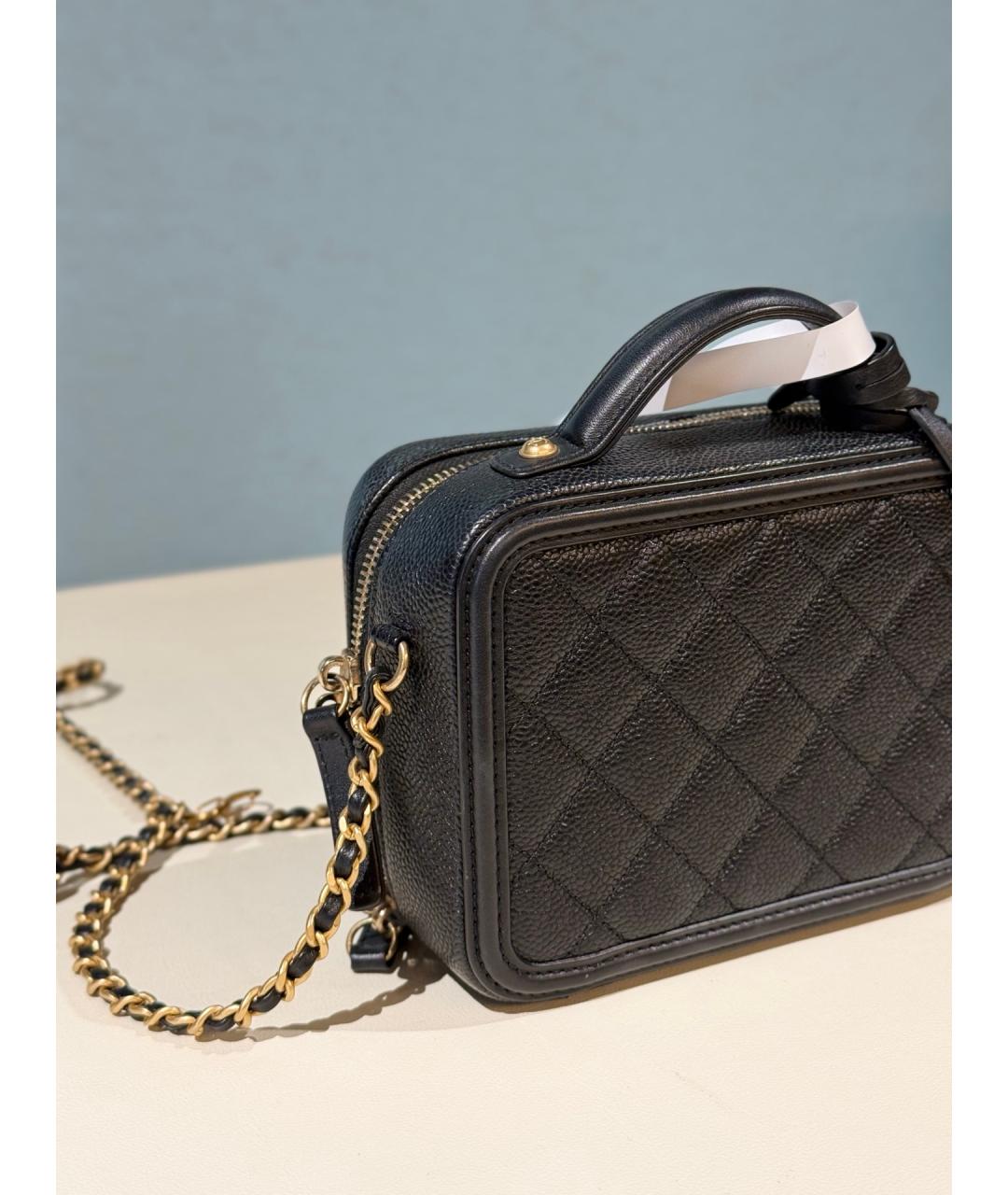 CHANEL Черная кожаная сумка через плечо, фото 6