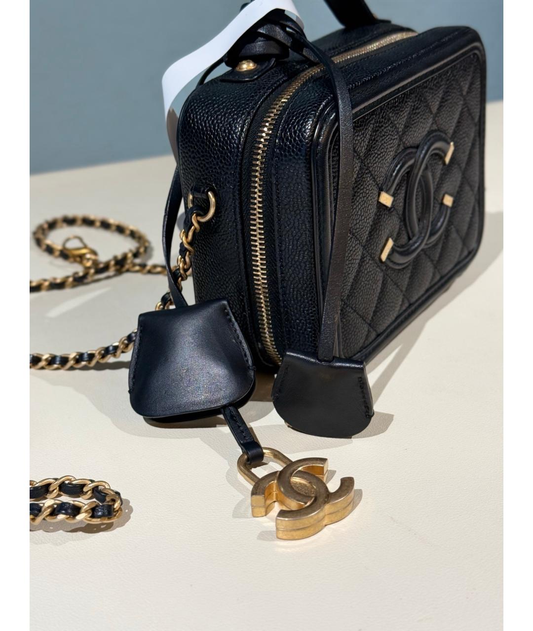 CHANEL Черная кожаная сумка через плечо, фото 4