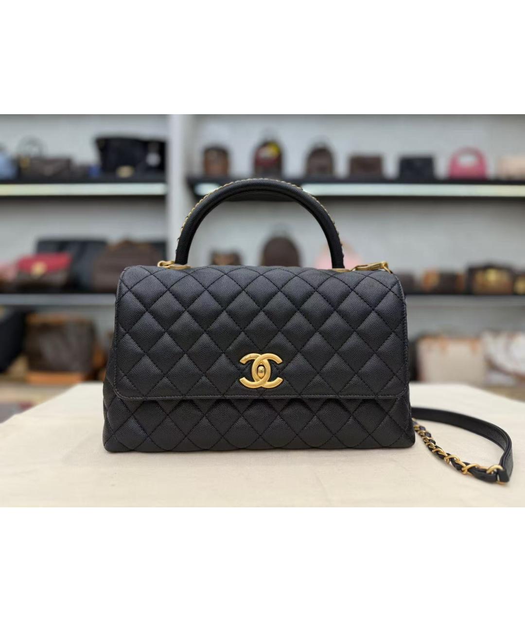 CHANEL Черная кожаная сумка через плечо, фото 2