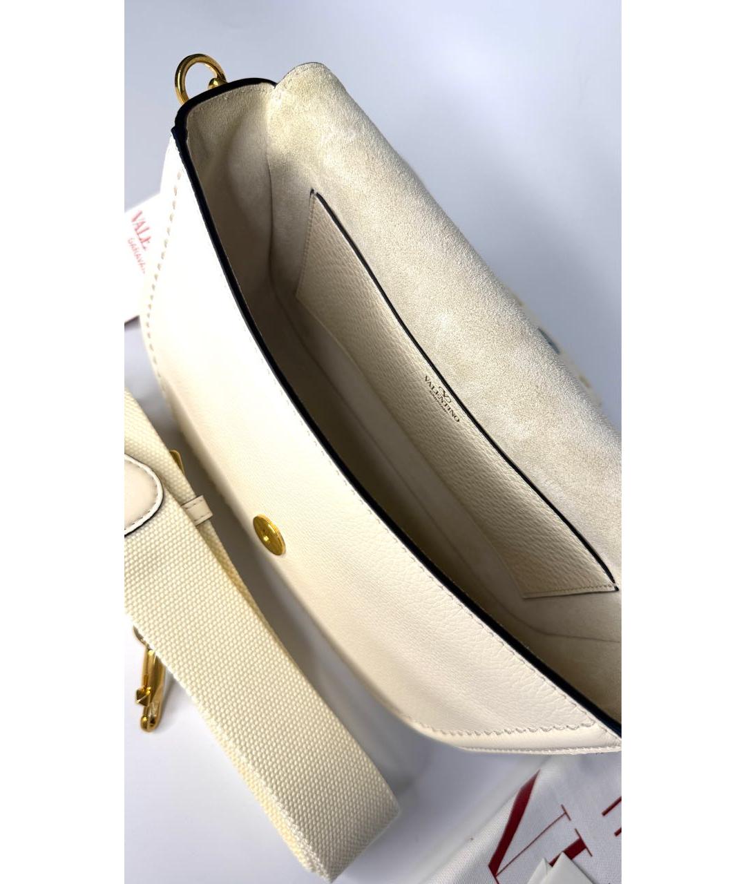 VALENTINO Белая кожаная сумка через плечо, фото 4
