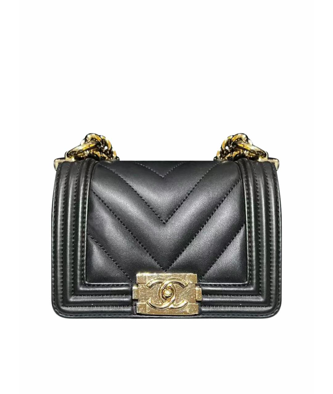 CHANEL Черная кожаная сумка через плечо, фото 1