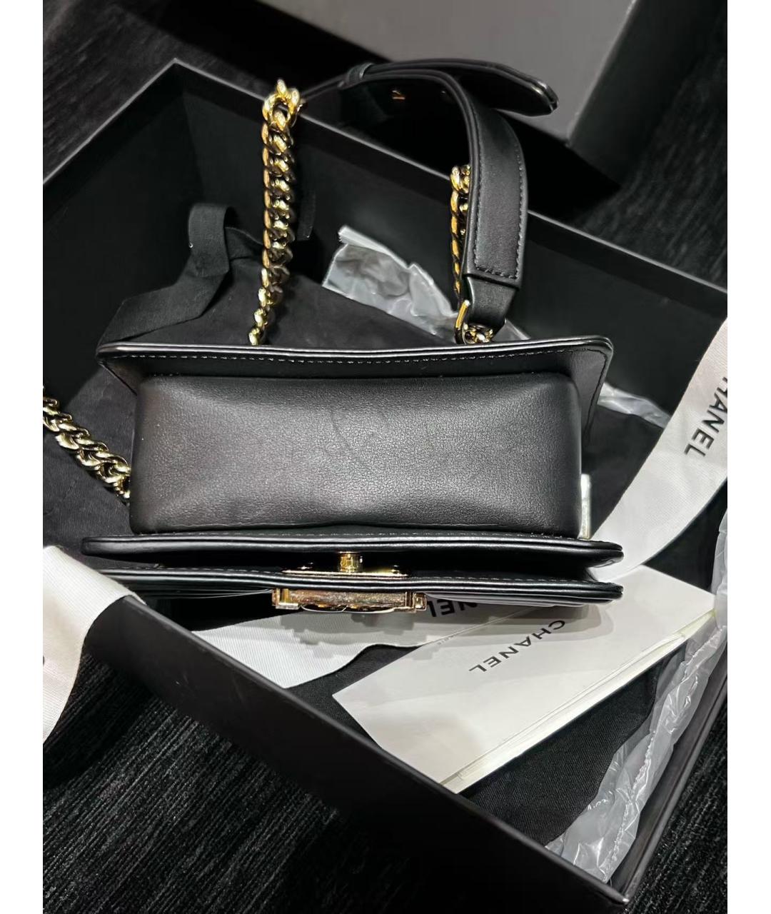 CHANEL Черная кожаная сумка через плечо, фото 3