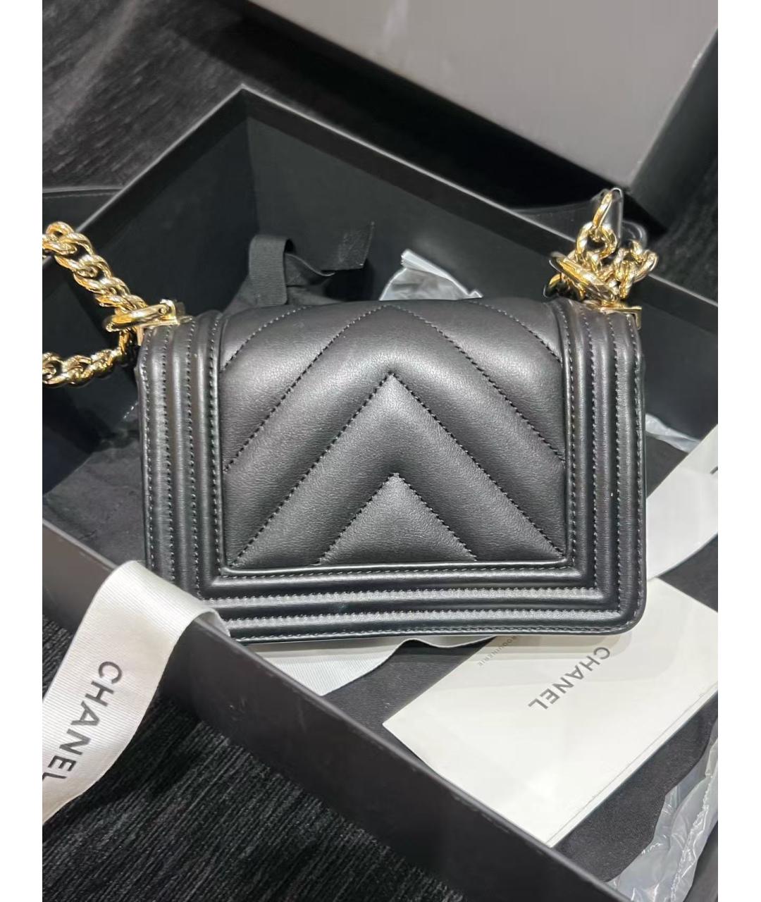 CHANEL Черная кожаная сумка через плечо, фото 4