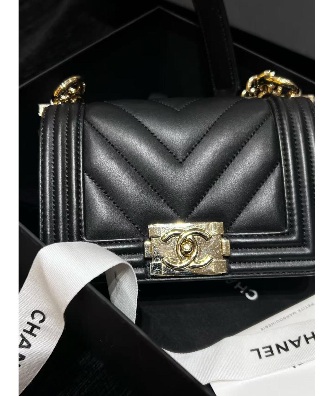 CHANEL Черная кожаная сумка через плечо, фото 2