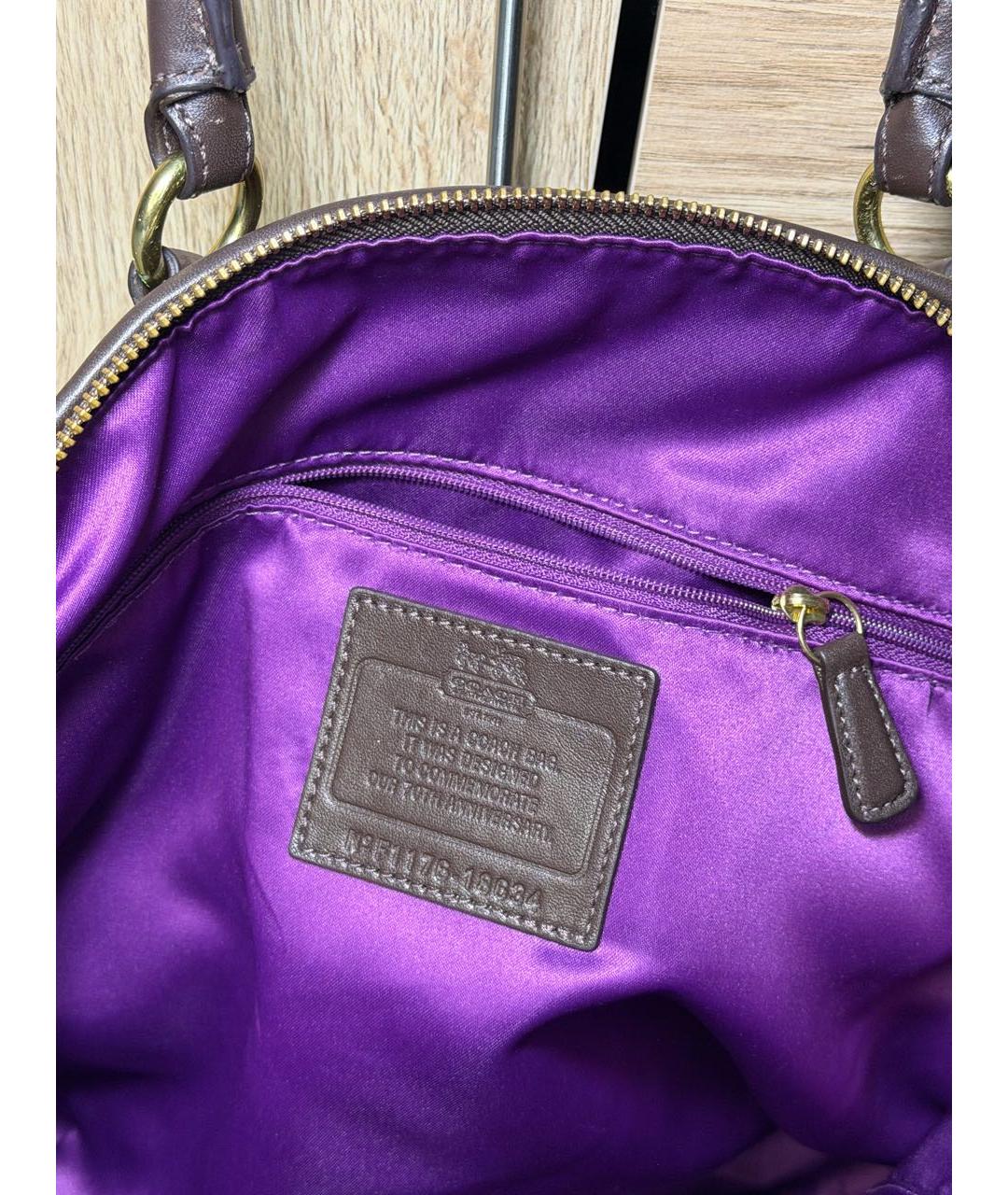 COACH Коричневая сумка с короткими ручками, фото 6