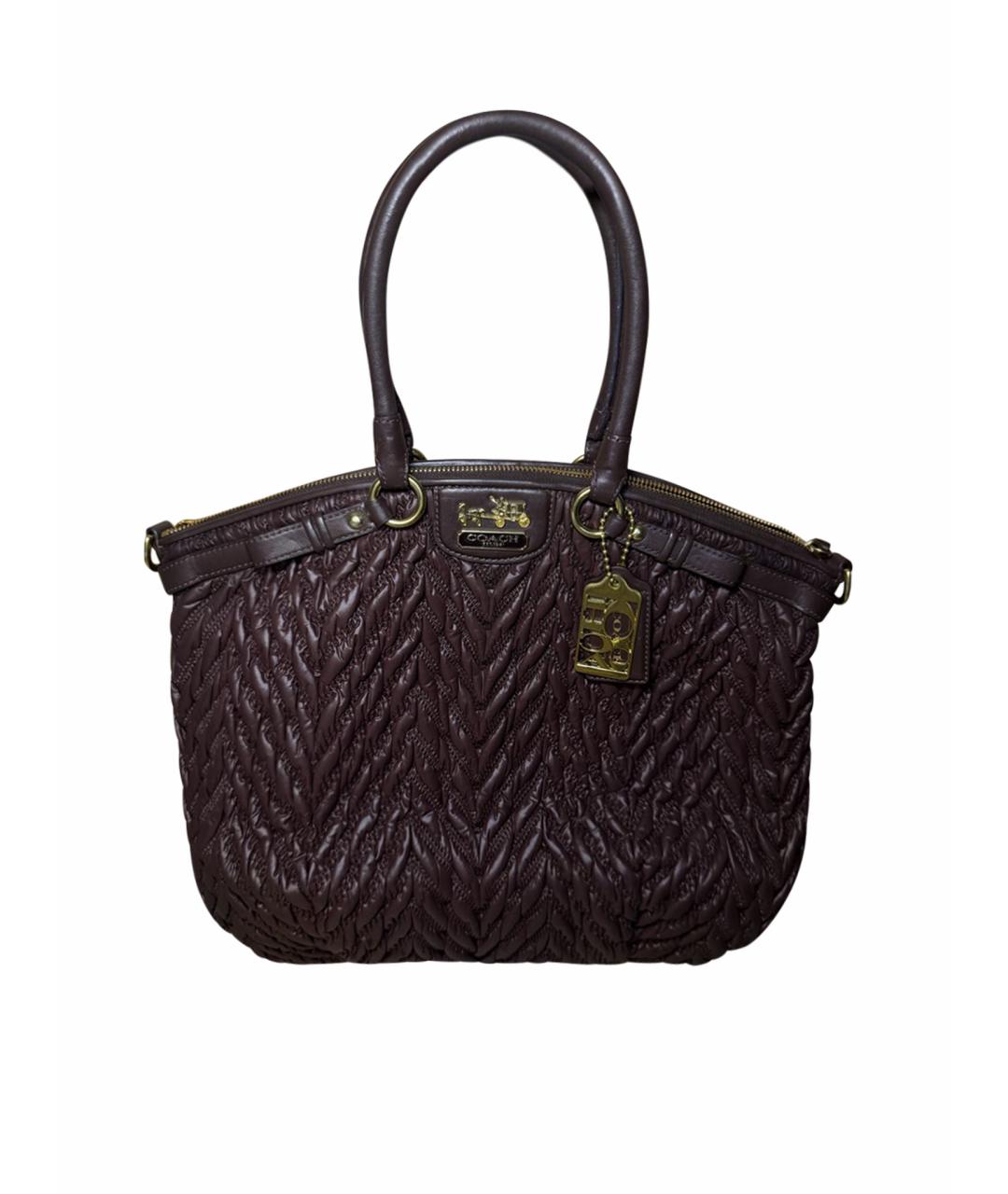COACH Коричневая сумка с короткими ручками, фото 1