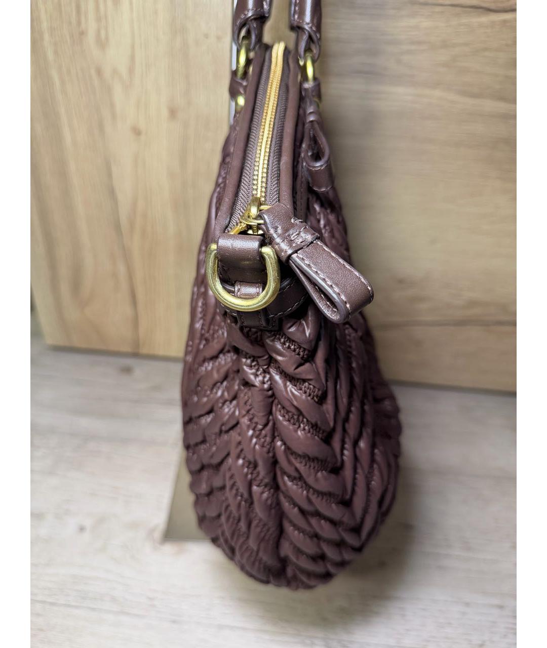 COACH Коричневая сумка с короткими ручками, фото 4