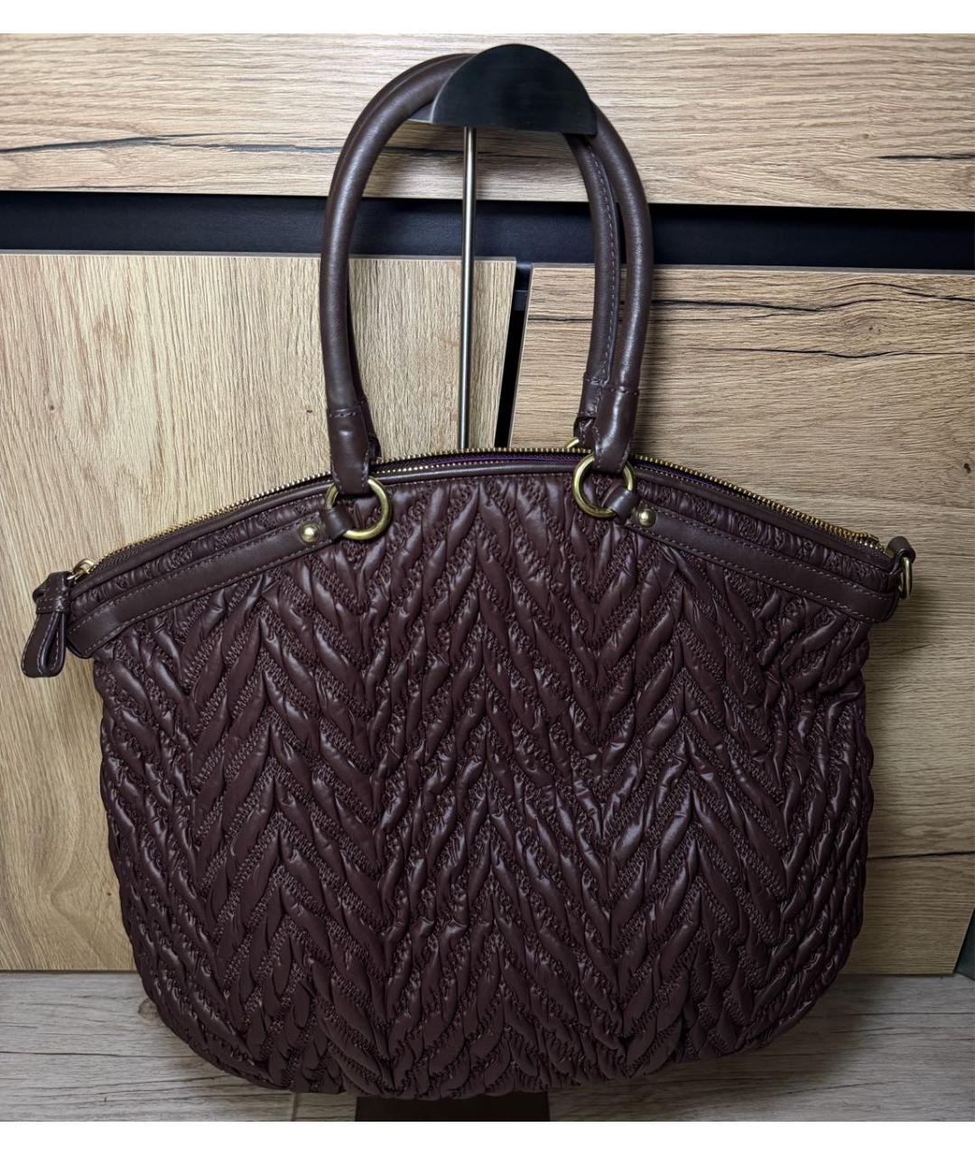 COACH Коричневая сумка с короткими ручками, фото 2