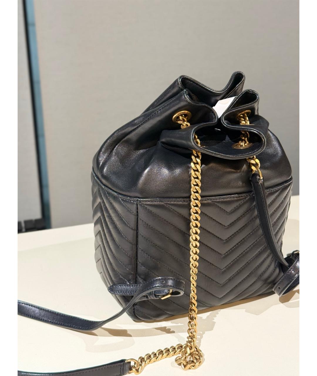 SAINT LAURENT Черный кожаный рюкзак, фото 7