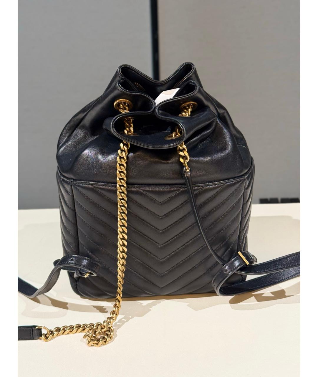 SAINT LAURENT Черный кожаный рюкзак, фото 6