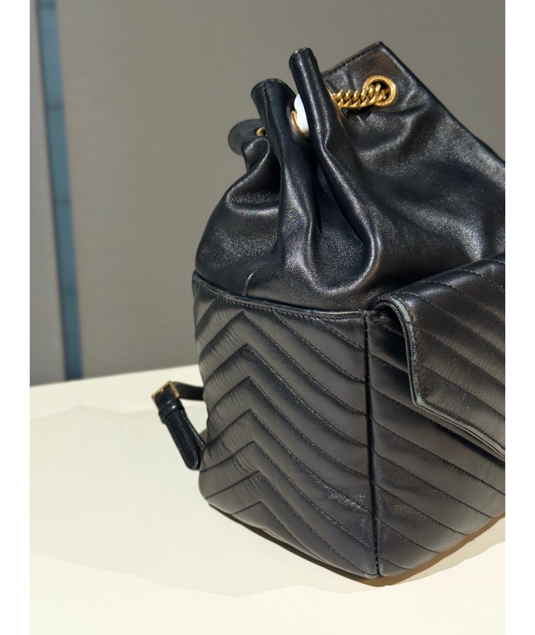 SAINT LAURENT Черный кожаный рюкзак, фото 5