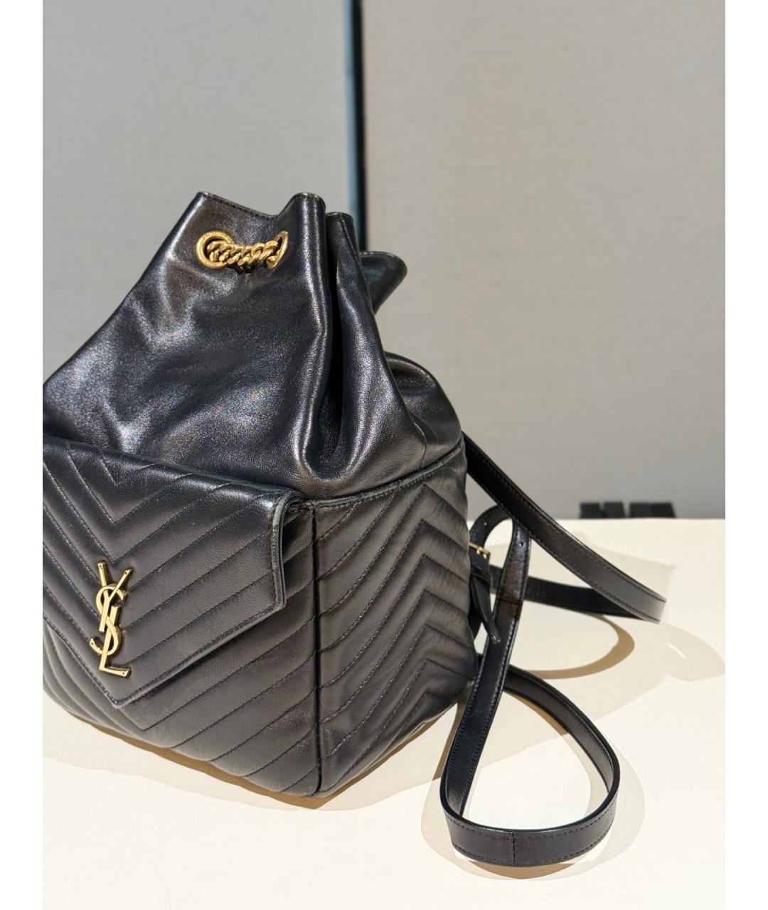 SAINT LAURENT Черный кожаный рюкзак, фото 2