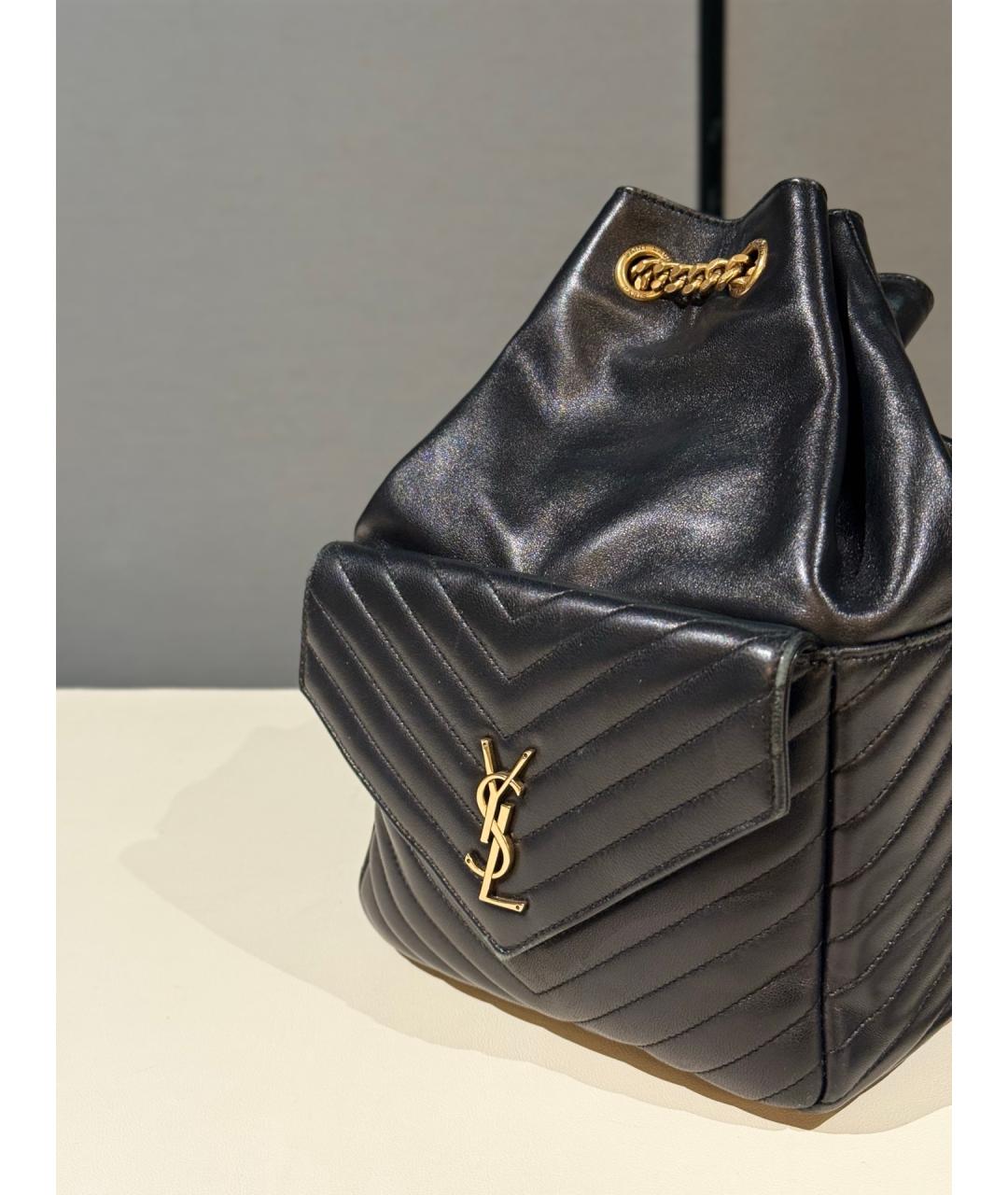 SAINT LAURENT Черный кожаный рюкзак, фото 3