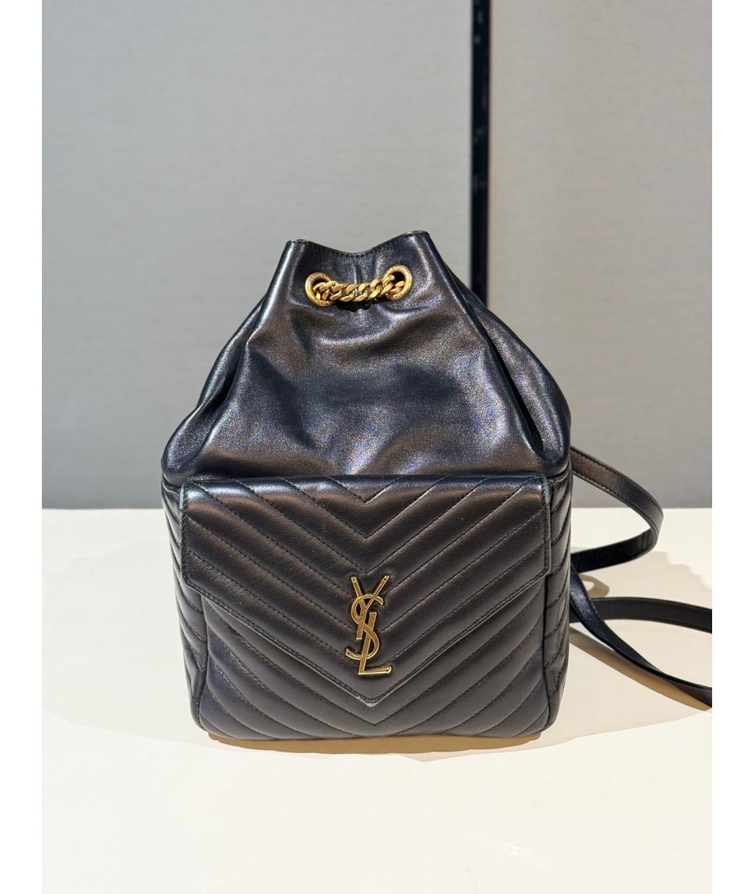 SAINT LAURENT Черный кожаный рюкзак, фото 9