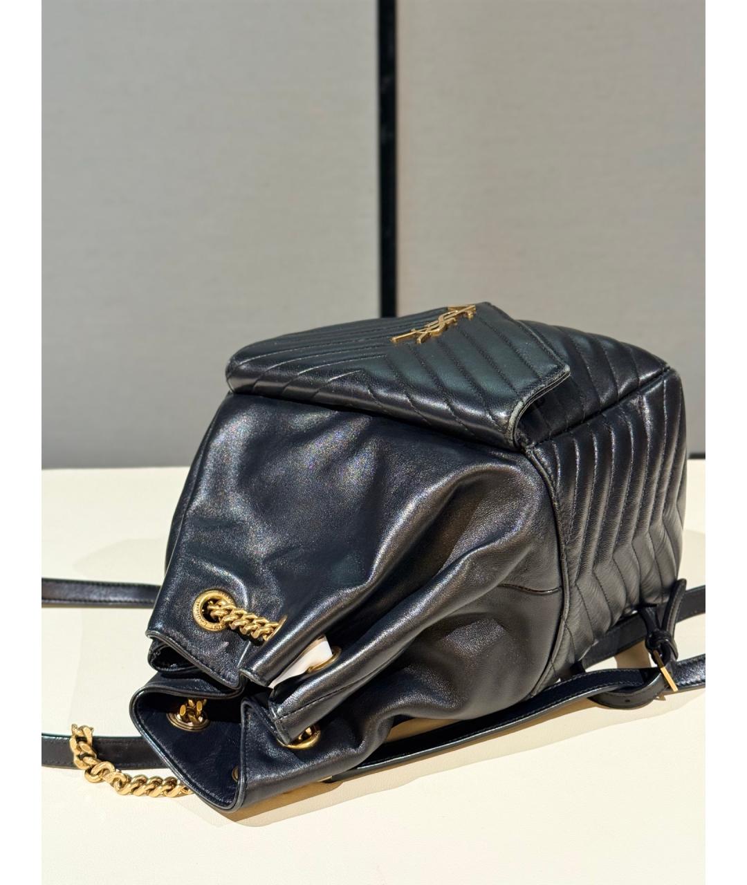 SAINT LAURENT Черный кожаный рюкзак, фото 8