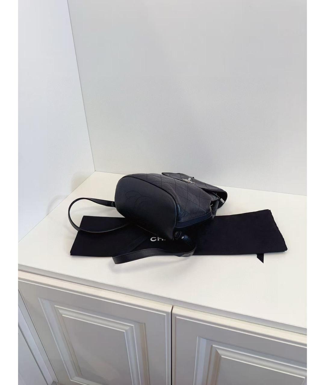 CHANEL Черный кожаный рюкзак, фото 4