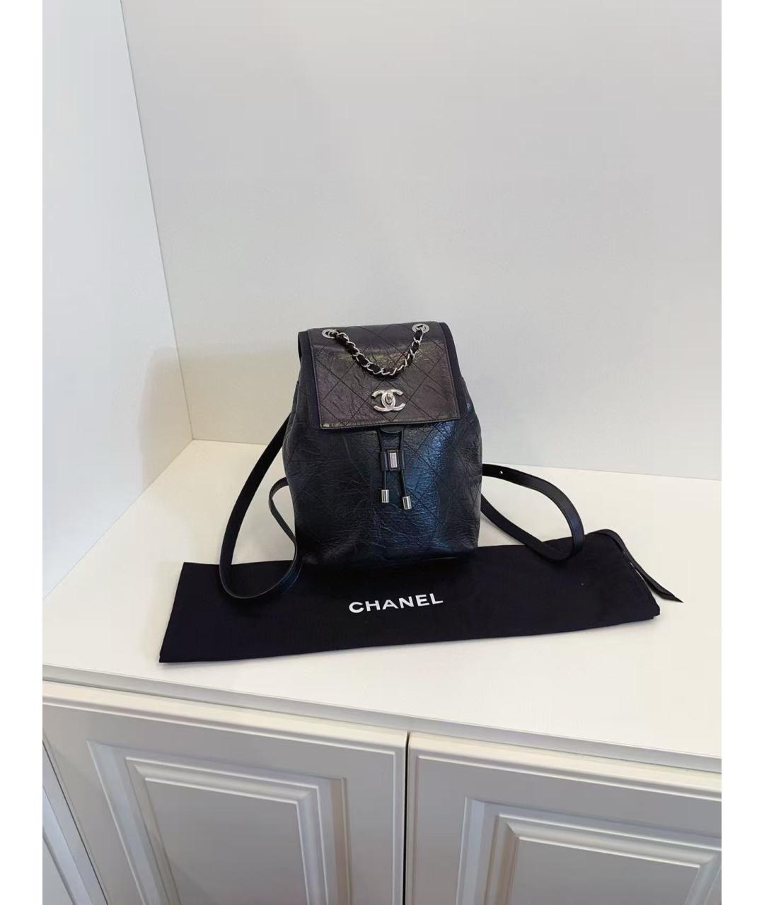 CHANEL Черный кожаный рюкзак, фото 5