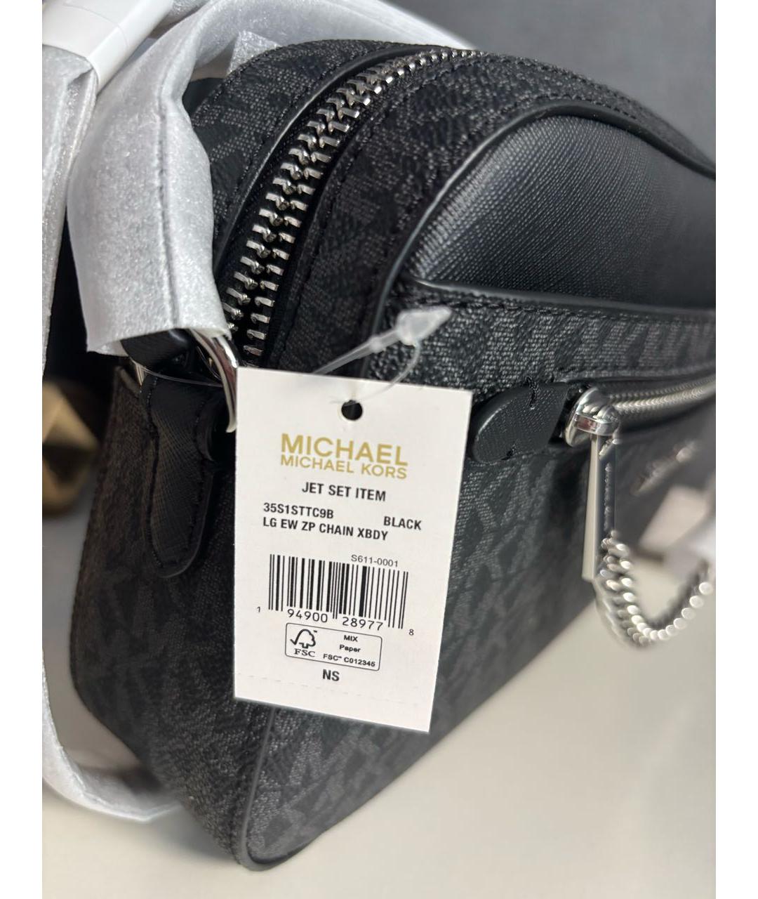 MICHAEL KORS Черная сумка через плечо из искусственной кожи, фото 4