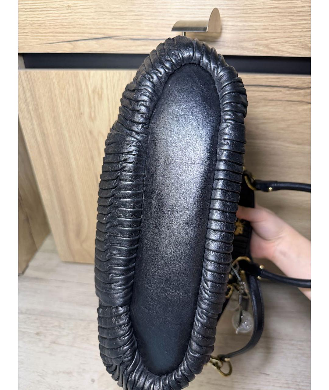 COACH Черная кожаная сумка с короткими ручками, фото 8