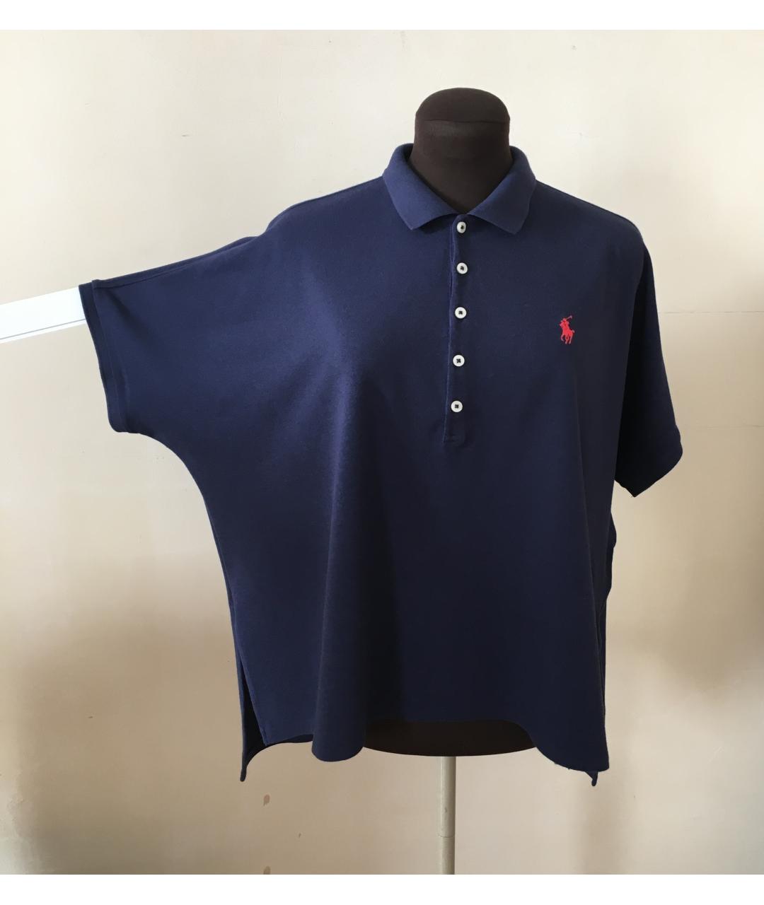 POLO RALPH LAUREN Темно-синяя хлопковая футболка, фото 7