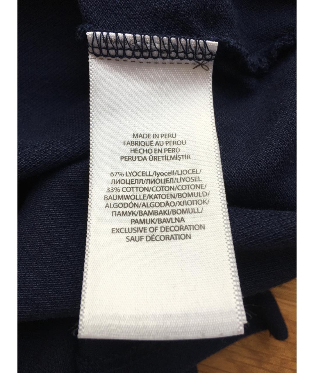 POLO RALPH LAUREN Темно-синяя хлопковая футболка, фото 5