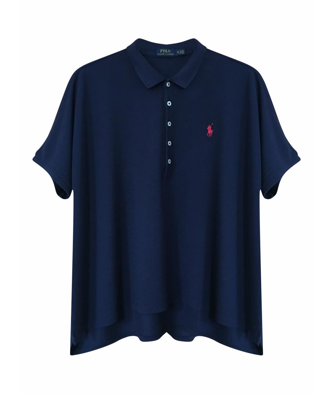 POLO RALPH LAUREN Темно-синяя хлопковая футболка, фото 1