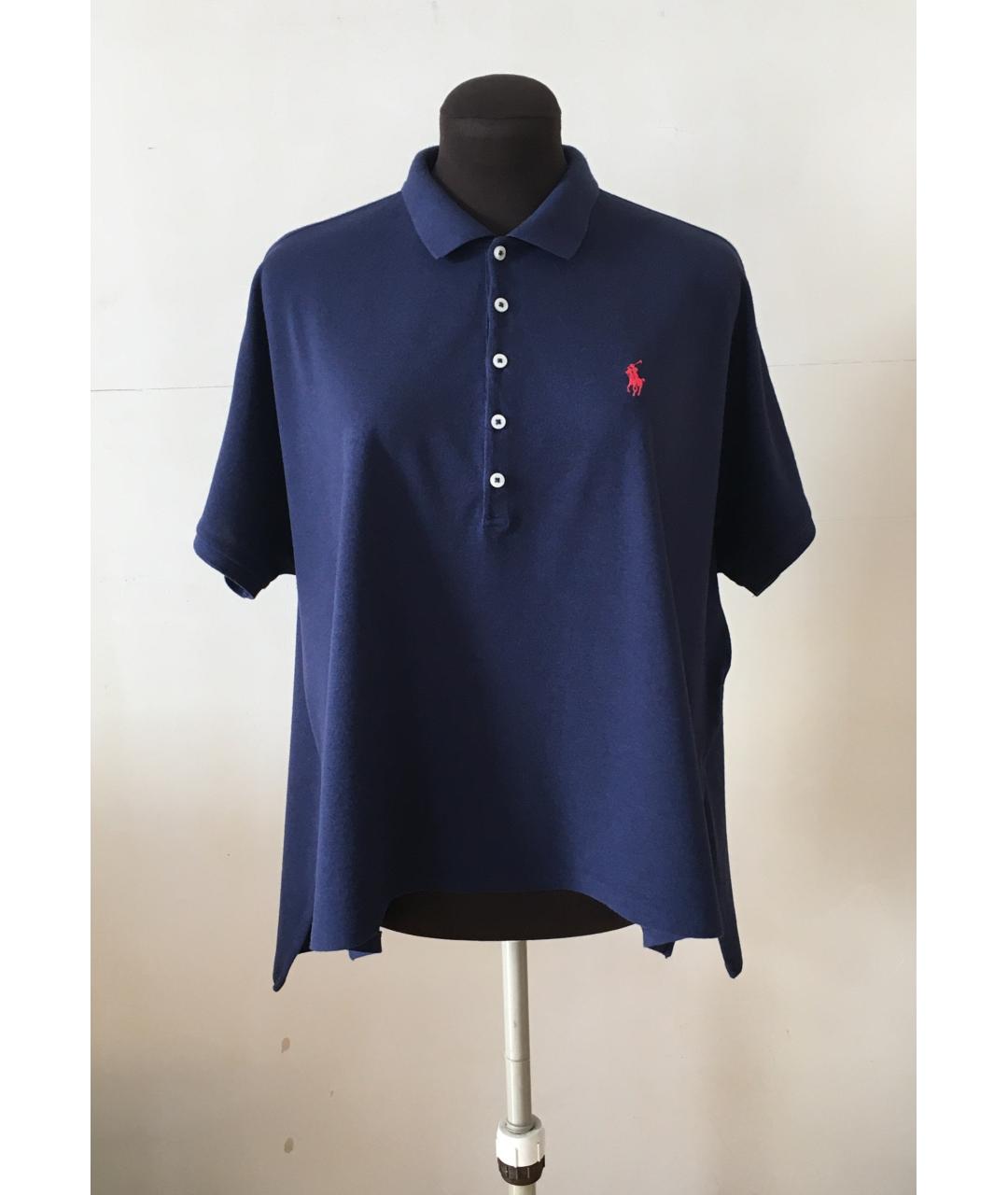 POLO RALPH LAUREN Темно-синяя хлопковая футболка, фото 6