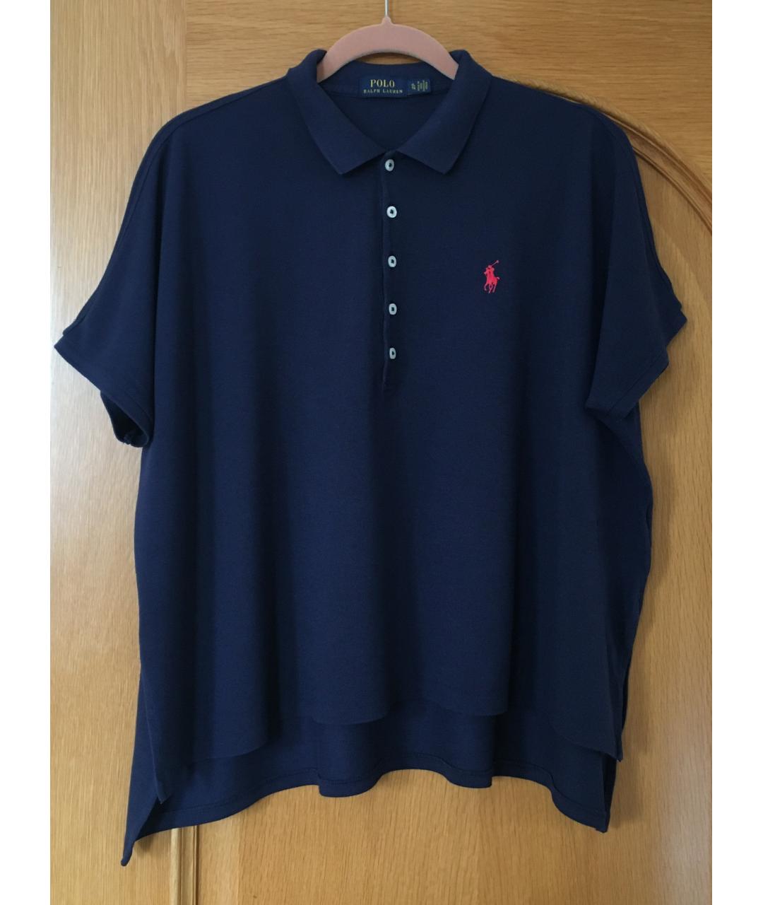 POLO RALPH LAUREN Темно-синяя хлопковая футболка, фото 10