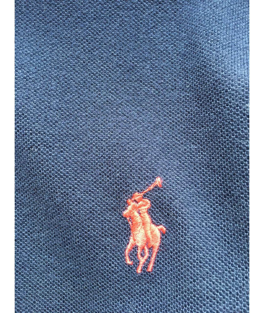 POLO RALPH LAUREN Темно-синяя хлопковая футболка, фото 4