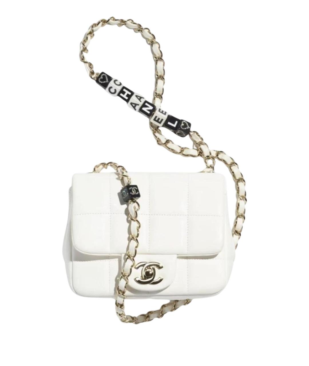 CHANEL Белая кожаная сумка через плечо, фото 1