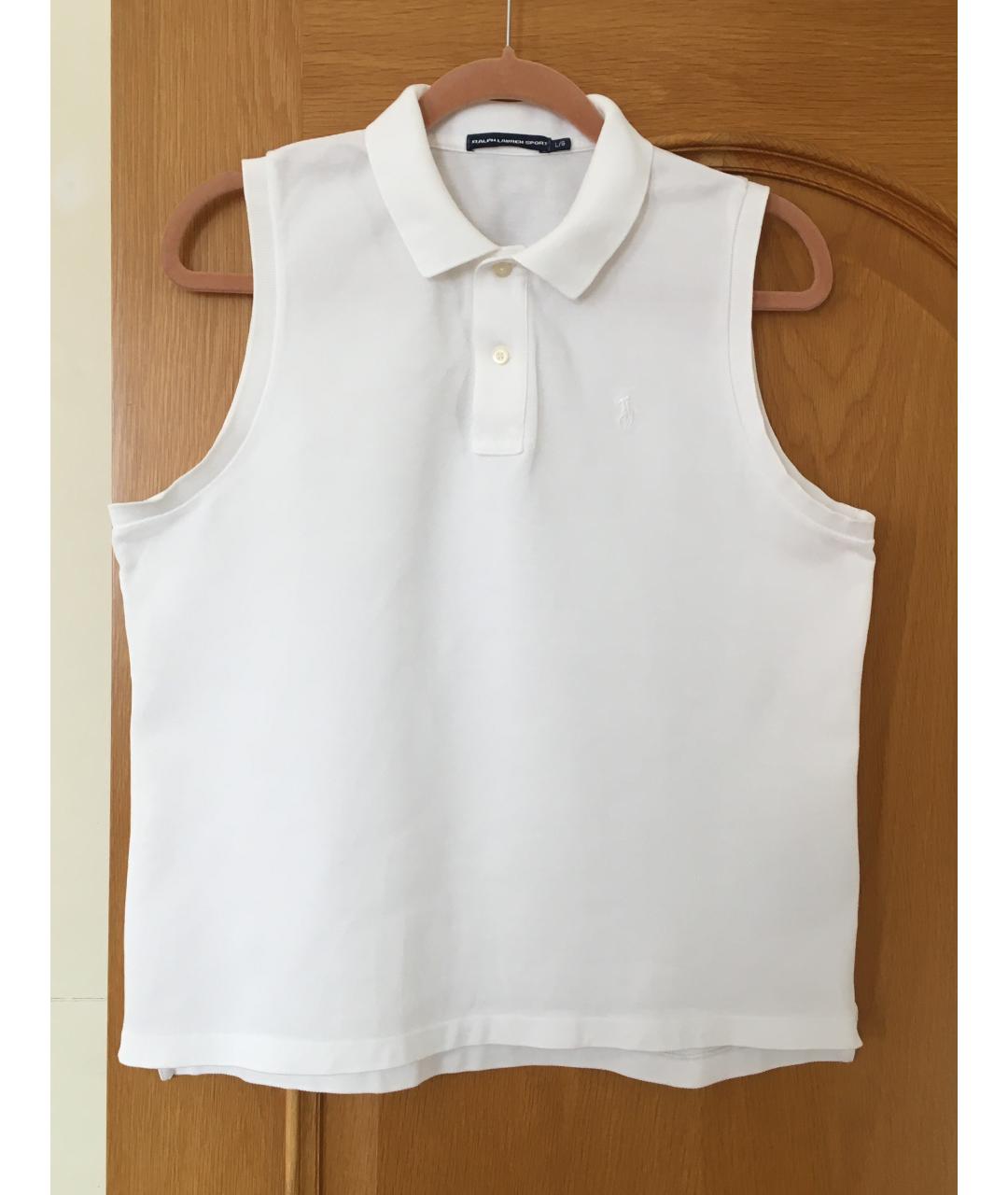 RALPH LAUREN Белая хлопковая майка, фото 10