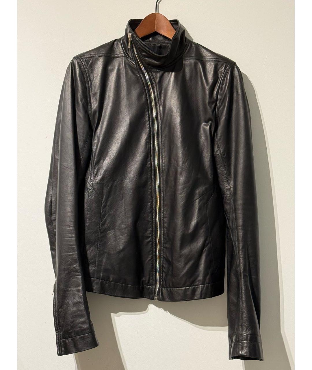 RICK OWENS Черная кожаная куртка, фото 8