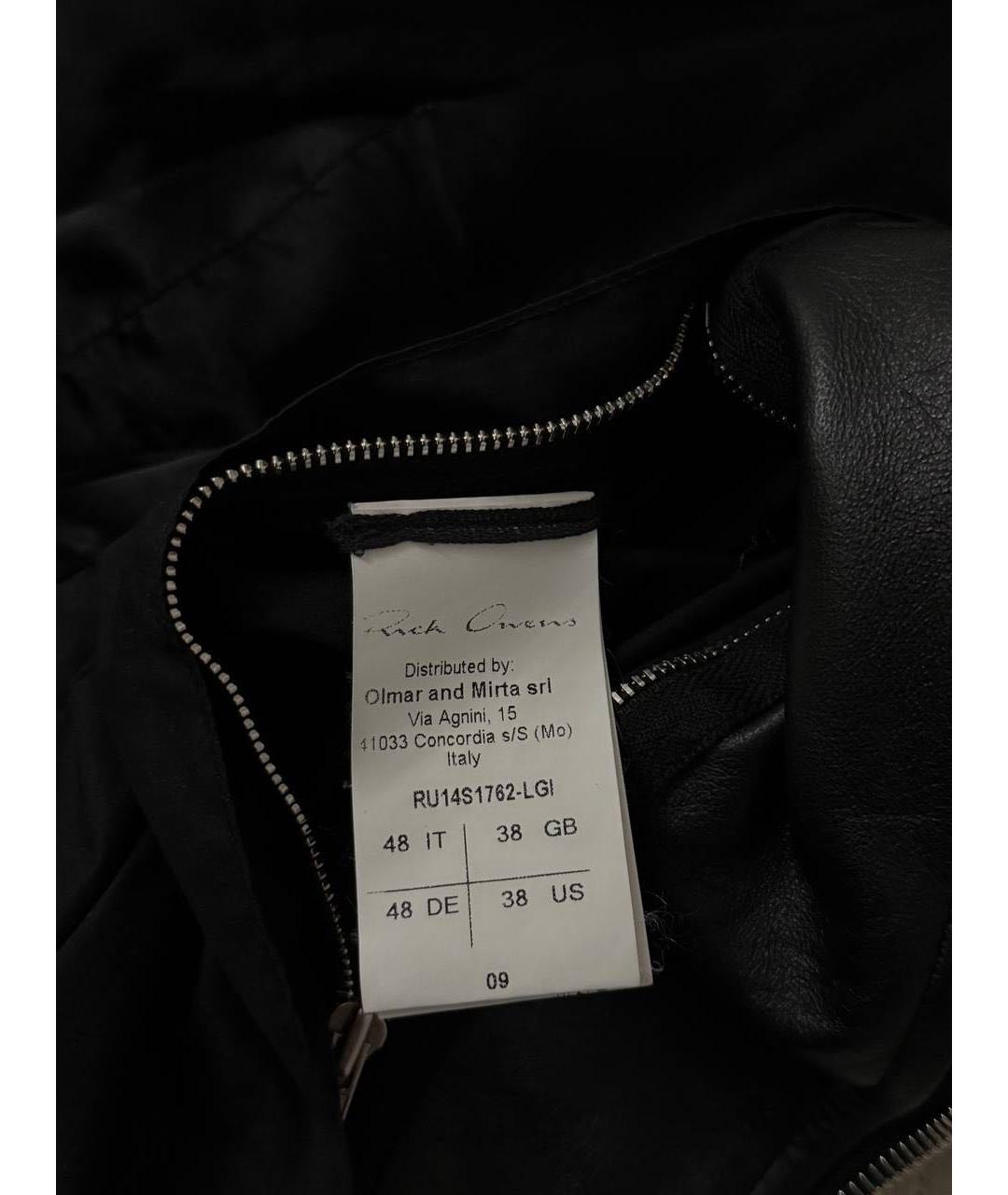 RICK OWENS Черная кожаная куртка, фото 7