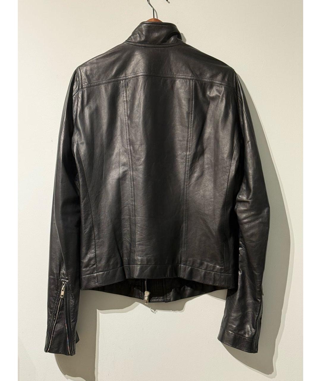 RICK OWENS Черная кожаная куртка, фото 3