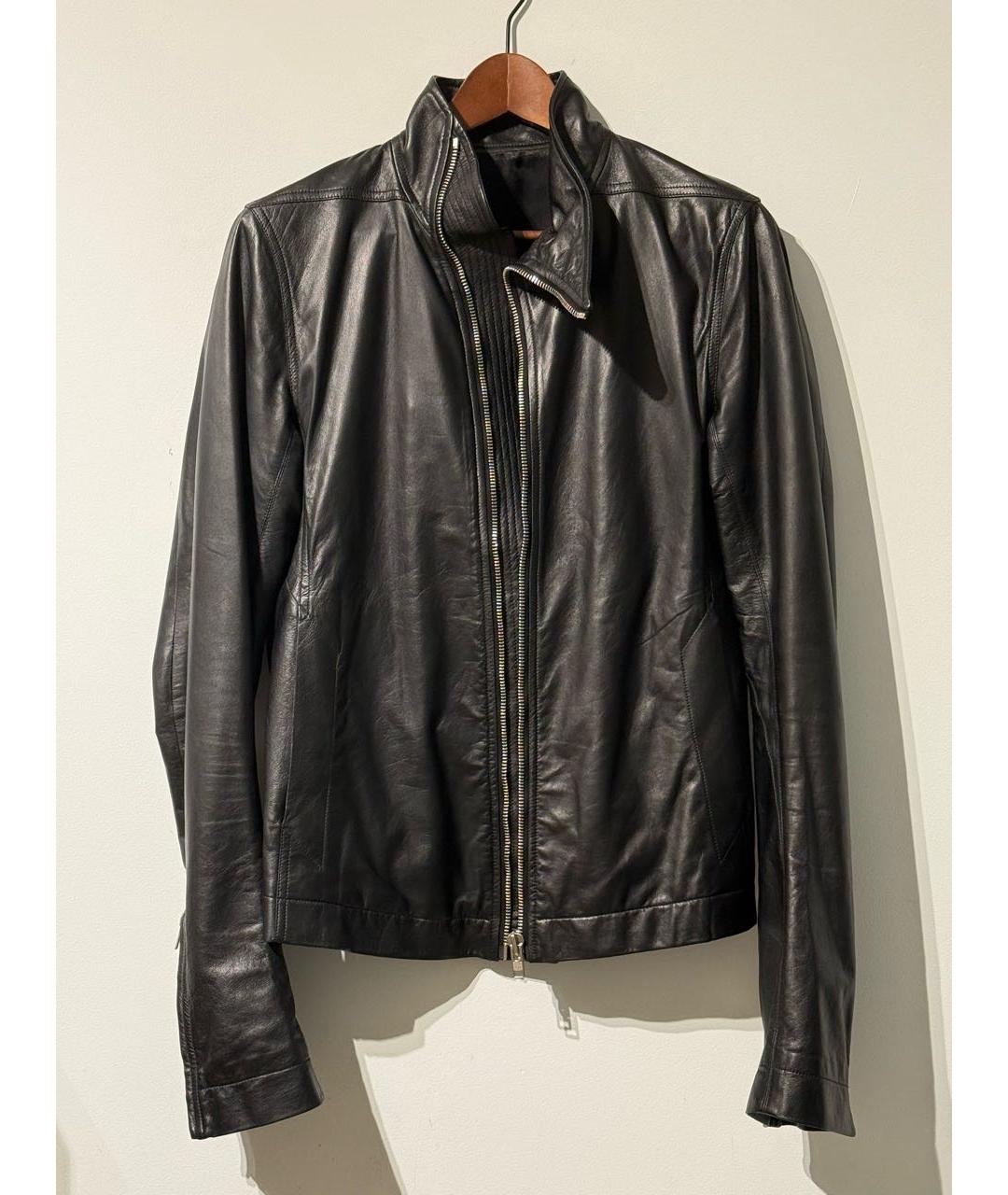 RICK OWENS Черная кожаная куртка, фото 2