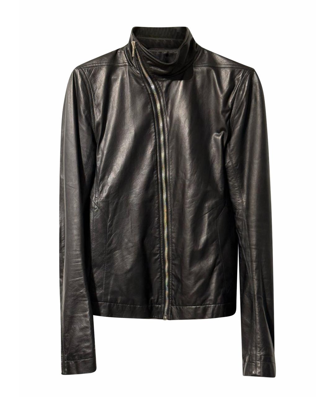 RICK OWENS Черная кожаная куртка, фото 1