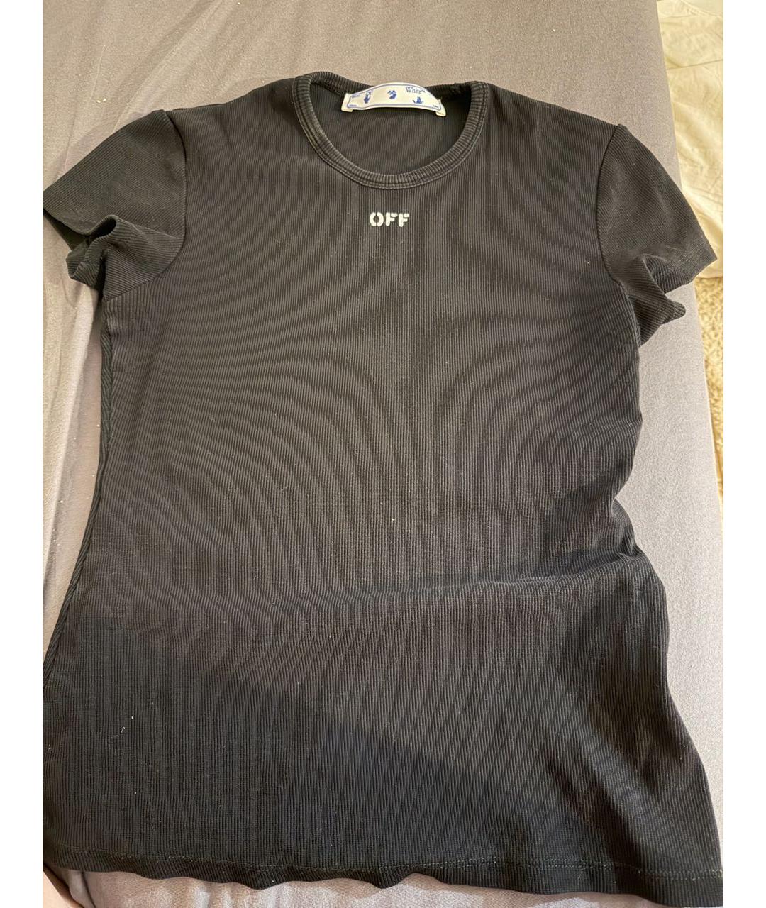 OFF-WHITE Черная хлопковая футболка, фото 3