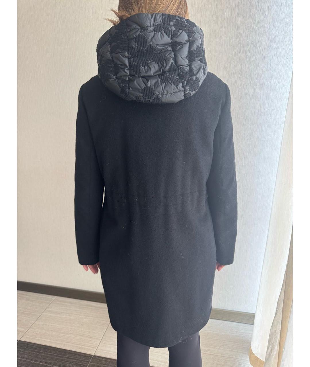 MOORER Черное шерстяное пальто, фото 2