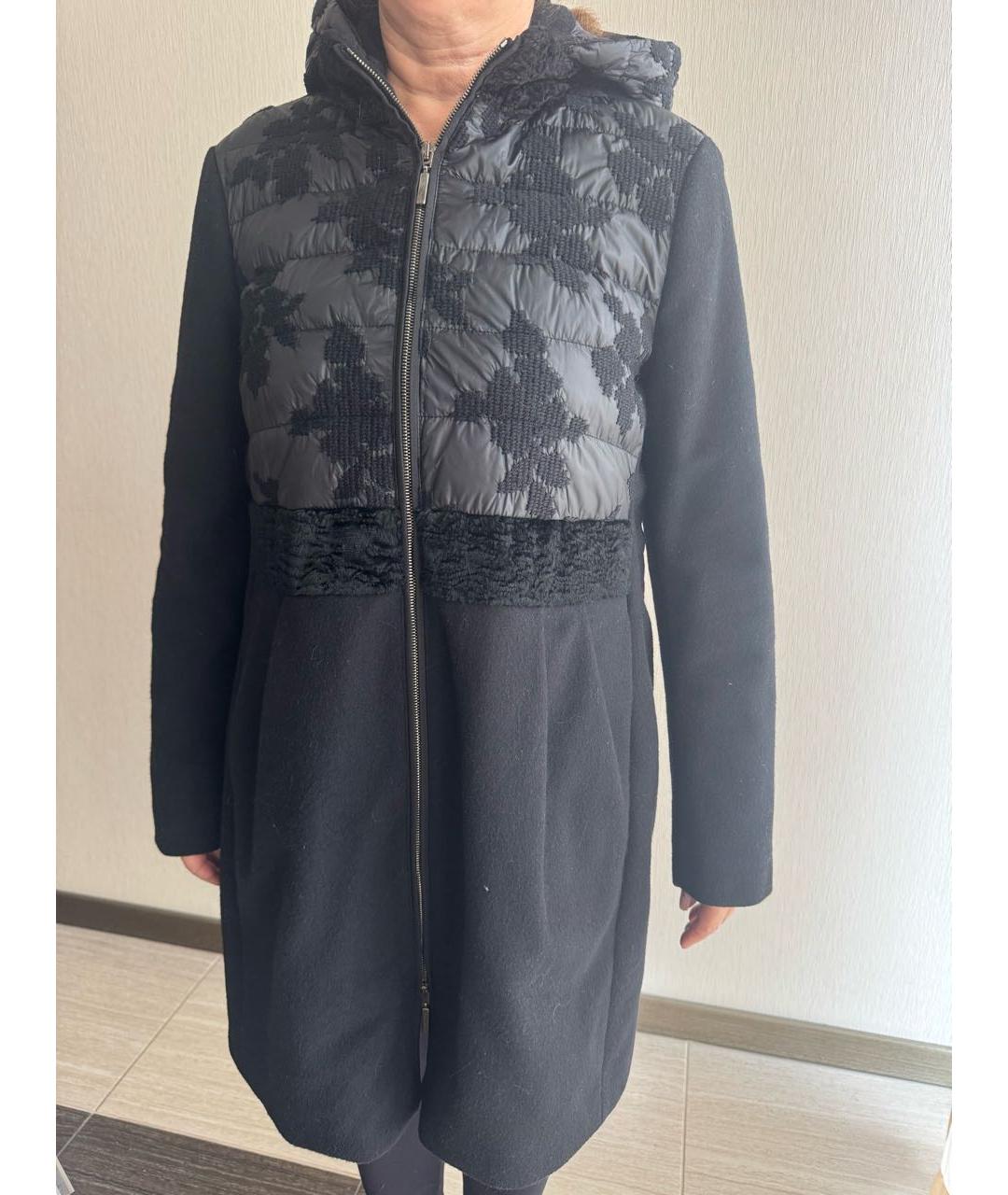 MOORER Черное шерстяное пальто, фото 5